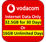 Extra Internet Data Voucher for Vodacom Moz Use (NO VODACOM SIM INCLUDED - buy SIm separate)