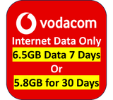 Extra Internet Data Voucher for Vodacom Moz Use (NO VODACOM SIM INCLUDED - buy SIm separate)