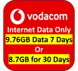 Extra Internet Data Voucher for Vodacom Moz Use (NO VODACOM SIM INCLUDED - buy SIm separate)