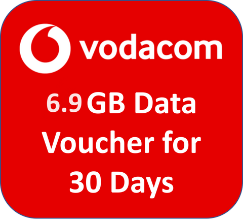 6.9GB up to 30 days Data Voucher Only (NO SIM INCLUDED) for Vodacom Mozambique SIM.